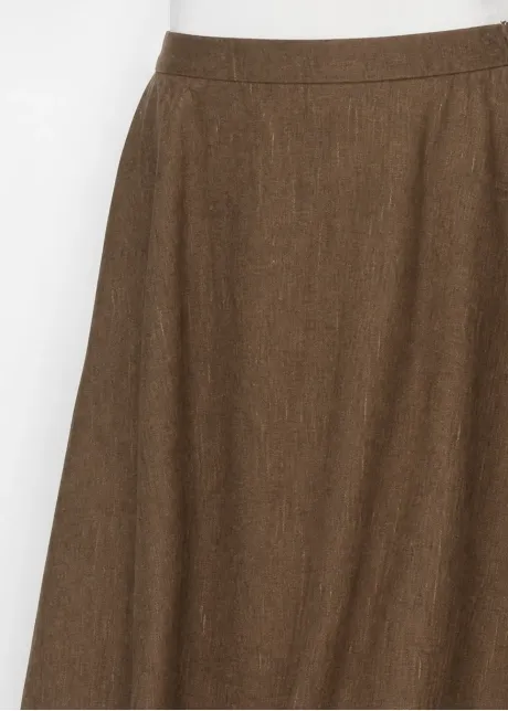Heathered Brown A-Line Skirt