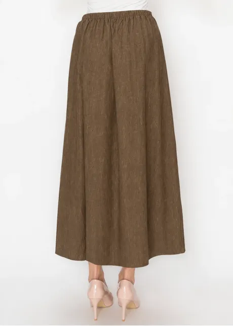 Heathered Brown A-Line Skirt