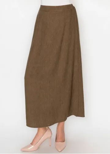 Heathered Brown A-Line Skirt