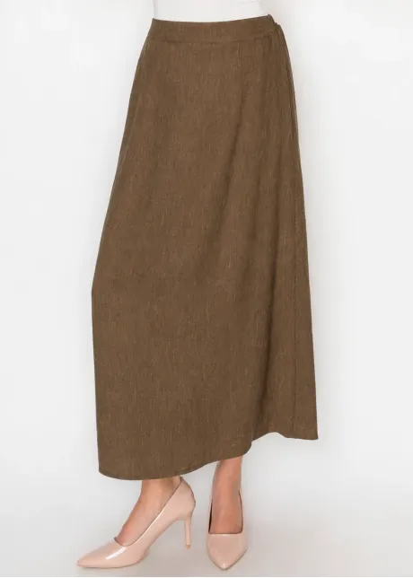 Heathered Brown A-Line Skirt