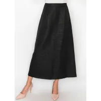 Black Textured A-Line Skirt