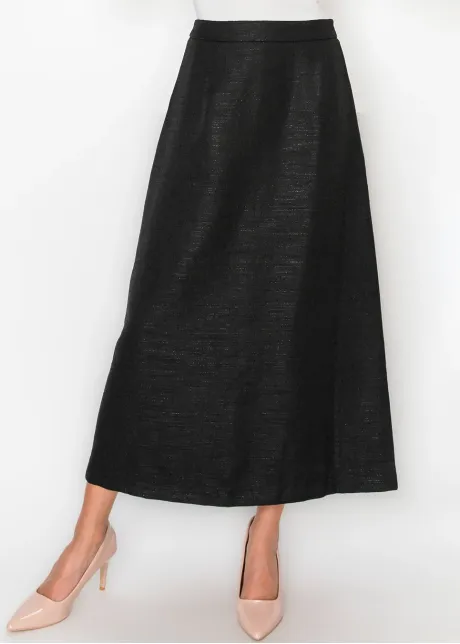 Black Textured A-Line Skirt