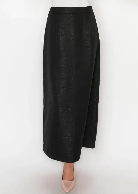 Black Textured A-Line Skirt