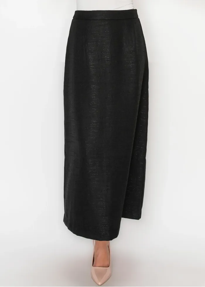 Black Textured A-Line Skirt