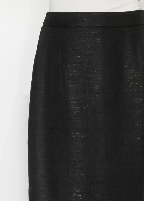 Black Textured A-Line Skirt