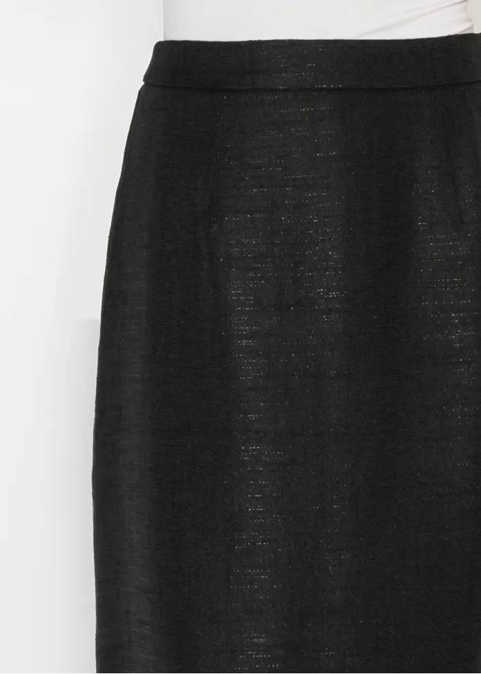 Black Textured A-Line Skirt