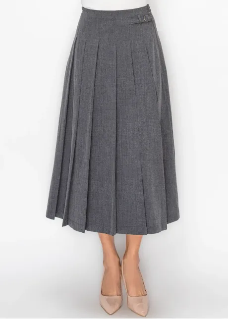 Pleated Skirt in Heather Grey