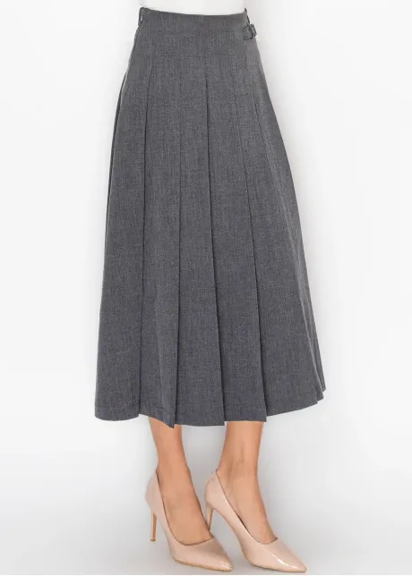 Pleated Skirt in Heather Grey