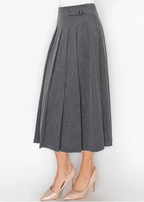 Pleated Skirt in Heather Grey
