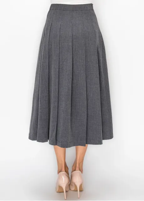 Pleated Skirt in Heather Grey