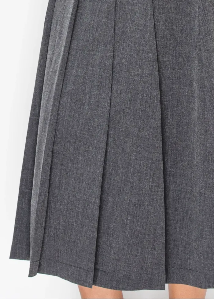 Pleated Skirt in Heather Grey