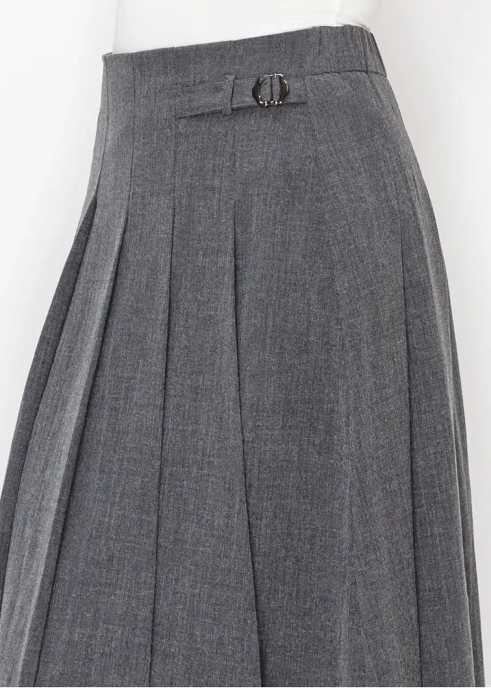 Pleated Skirt in Heather Grey