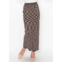 Space Dye Knit Skirt in Brown