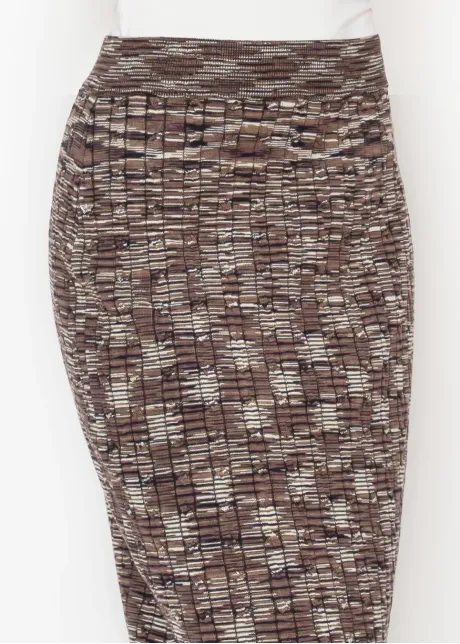 Space Dye Knit Skirt in Brown