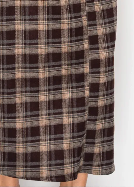 Plaid Skirt with Pockets in Burgundy