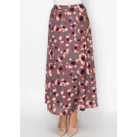 Burgundy Watercolor Floral Skirt