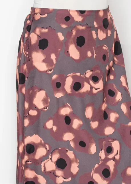 Burgundy Watercolor Floral Skirt