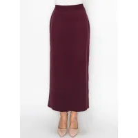 Soft Knit A Line Skirt in Burgundy