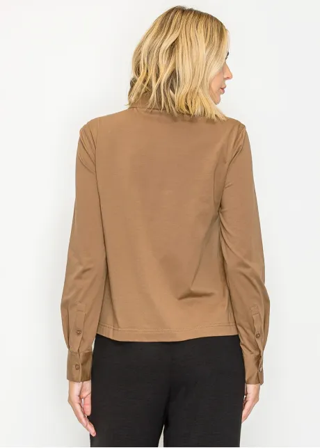 Soft Collared Shirt, Camel Brown
