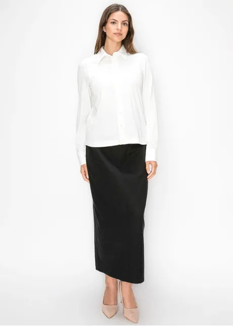 White Button Front Cotton Shirt