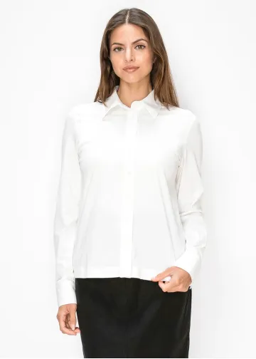 White Button Front Cotton Shirt