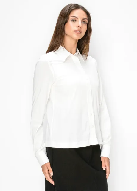 White Button Front Cotton Shirt