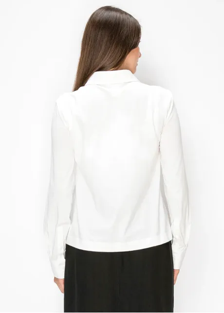 White Button Front Cotton Shirt