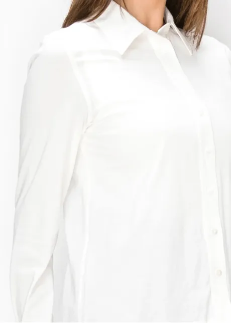 White Button Front Cotton Shirt