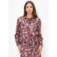 Floral Print Blouse with Drawstring Hem