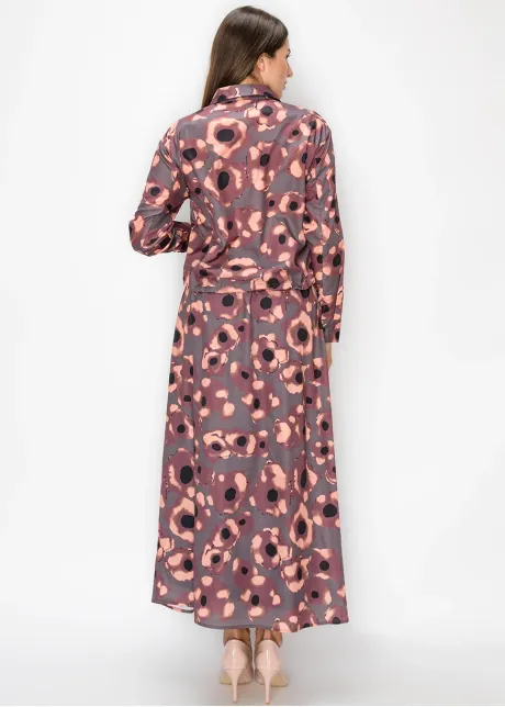 Floral Print Blouse with Drawstring Hem