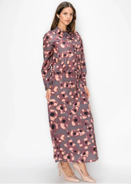 Floral Print Blouse with Drawstring Hem
