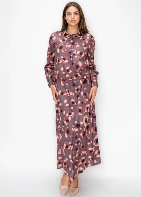 Floral Print Blouse with Drawstring Hem
