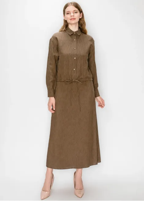 Heathered Brown Blouse and Skirt Set