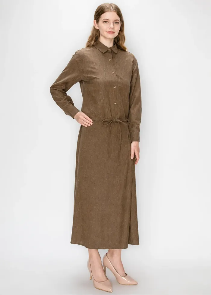 Heathered Brown Blouse and Skirt Set