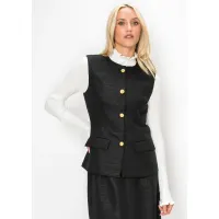 Black Vest with Gold Buttons