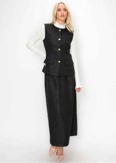 Black Vest with Gold Buttons