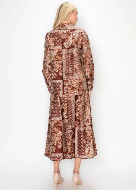 Burgundy Paisley Print Shirt