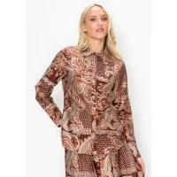 Burgundy Paisley Print Shirt