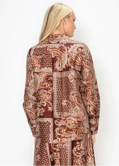 Burgundy Paisley Print Shirt