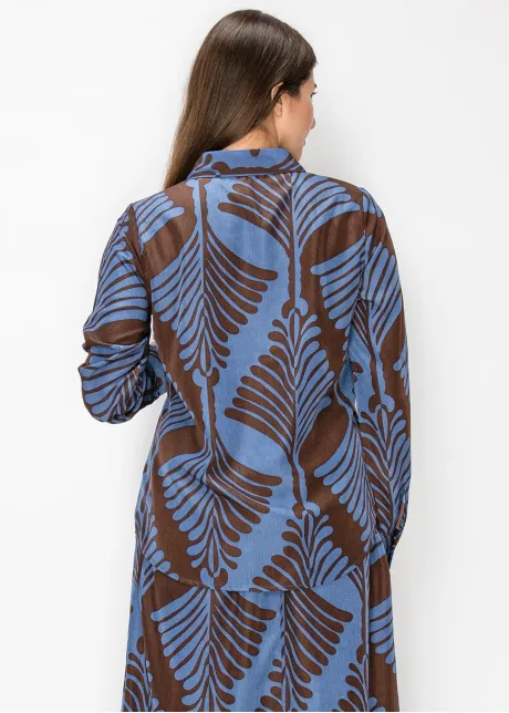 Blue and Brown Print Shirt