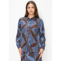 Blue and Brown Print Shirt