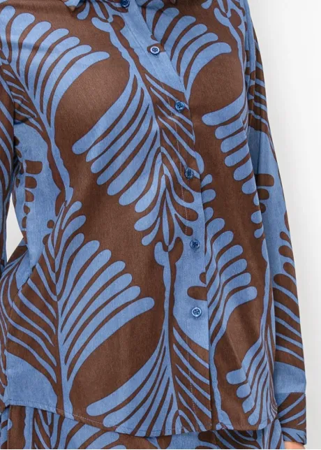 Blue and Brown Print Shirt