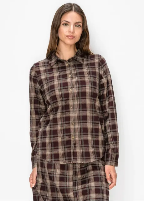 Burgundy Plaid Button Down Shirt
