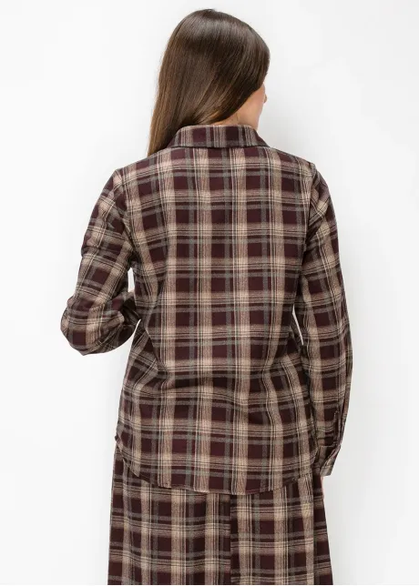Burgundy Plaid Button Down Shirt