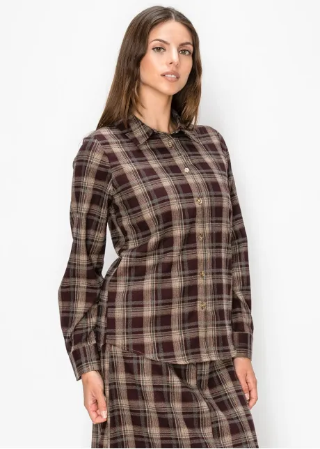 Burgundy Plaid Button Down Shirt