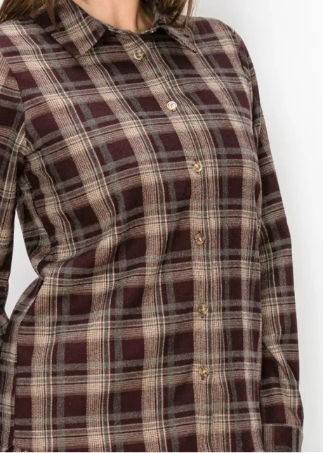 Burgundy Plaid Button Down Shirt
