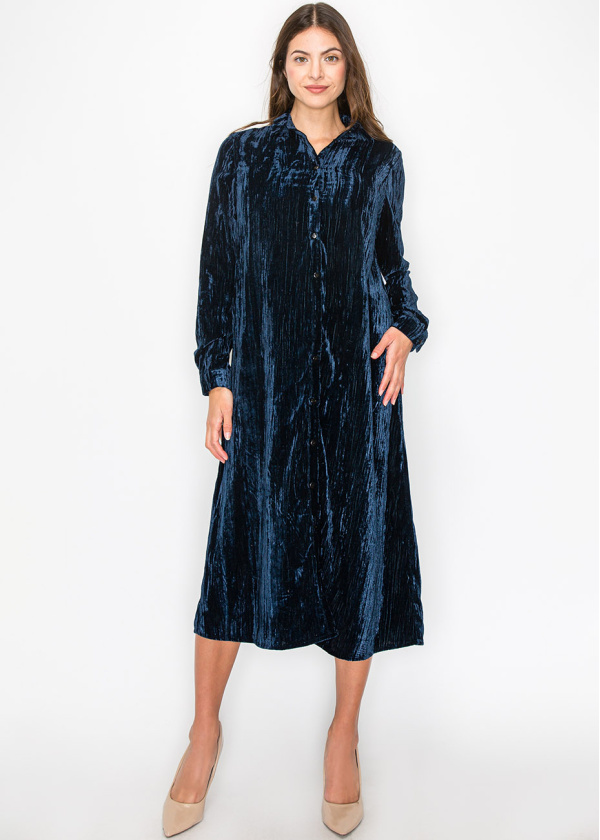 Ocean Depths Velvet Dress