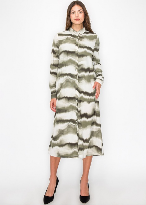 Green and White Wave Dress Green and White Wave Dress