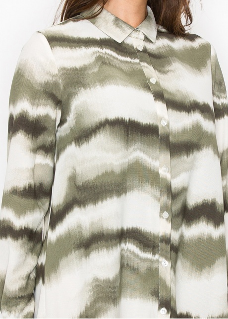 Green and White Wave Dress
