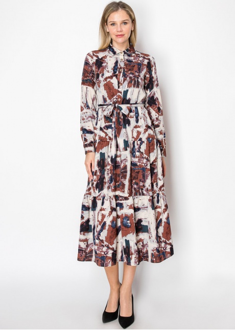 Autumn Palette Shirt Dress